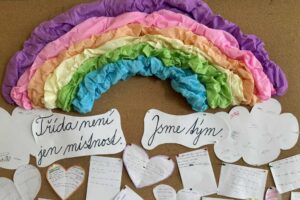 Nástěnka s duhou "Jsme tým" MADIO